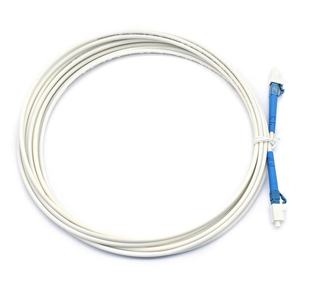 ضایعات ورودی کم LC Patch Cord کابل فیبر دوپلکس Simplex سفید رنگ ژاکت اتصال آبی
