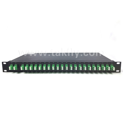 100GHz AWG 40CH DWDM MUX DEMUX با ارتفاع فیبر -100-0μm و قطر کابل 0.9mm