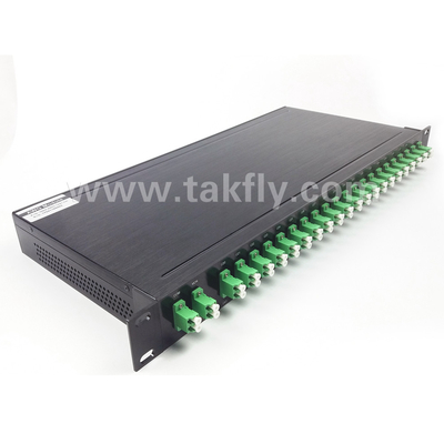 100GHz AWG 40CH DWDM MUX DEMUX با ارتفاع فیبر -100-0μm و قطر کابل 0.9mm