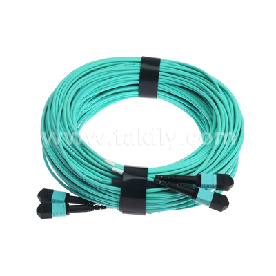 24 هسته MTP کابل اصلی فیبر نوری پرشگر برای مرکز داده FTTX PVC سفارشی