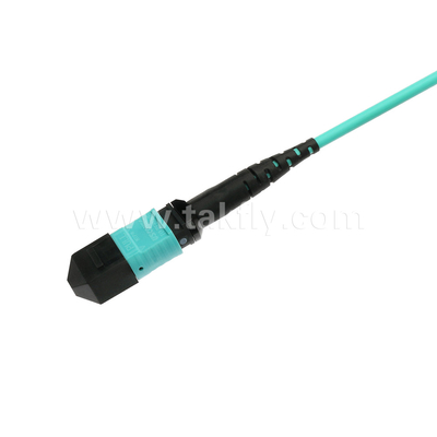 الیت مولتی مد OM3 50/125 پلینوم OFNP نوع B MPO پیچ Cord 30m 100ft MTP-12 PC زنانه به MTP-12 PC زنانه