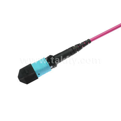 الیت مولتی مود OM4 50/125 ، پلینوم OFNP نوع B MPO سیم پیچ 3m 10ft MTP-12 PC زنانه به MTP-12 PC زنانه