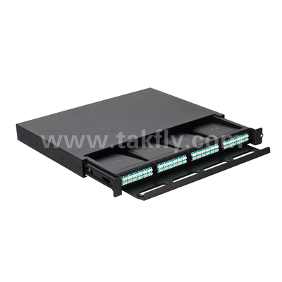 نوع قابل تنظیم فیبر نوری MPO کاست MTP Patch Panel Slidable برای مرکز داده FTTX