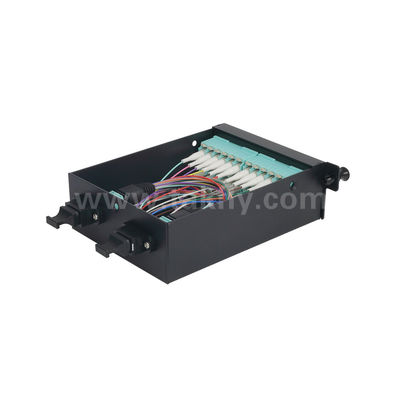 مدیریت پانل پیچ MPO / MTP کاست آلومینیوم آلیاژ نوع کششی فیبر نوری برای مرکز داده FTTX کابل کشی