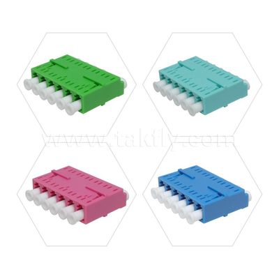 LC Adapter Cable Coupler APC/UPC SM/MM Simplex/Duplex/Quad/6 راه/8 راه فیبر نوری برای مرکز داده FTTH