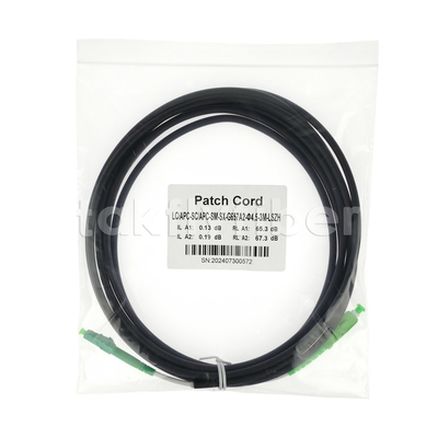 CPR Dca با گواهینامه 4.5mm Double Shealth Fiber Optic Patchcord SM G657AB3 LSZH ژاکت سیاه SCAPC به LCAPC