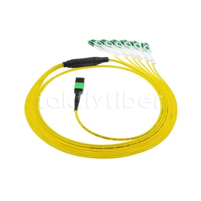 12F MPO-6x LC APC DX Uniboot SM سیم پیچ فیبر نوری با آستین نیکل قطر 3.0mm