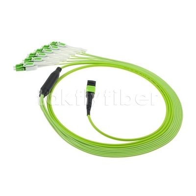 MPO / MTP مرد یا زن OM5 سیم پیچ فیبر نوری 12F LC APC DX Uniboot