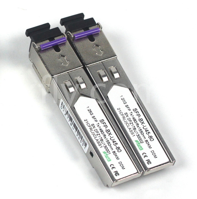 1.25G SFP BIDI ماژول Tx1490/Rx1550nm 80KM SMF DDM LC CISCO JUNIPER HUAWEI سازگار
