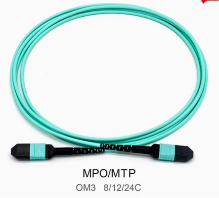 8/12/24core 2m-50m تراکم بالا PVC/LSZH UL گواهینامه زنانه/ مردانه MPO-MPO Sm Om3 Om4 Om5
