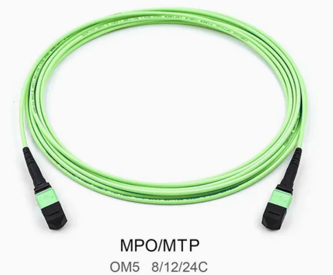 8/12/24core 2m-50m تراکم بالا PVC/LSZH UL گواهینامه زنانه/ مردانه MPO-MPO Sm Om3 Om4 Om5
