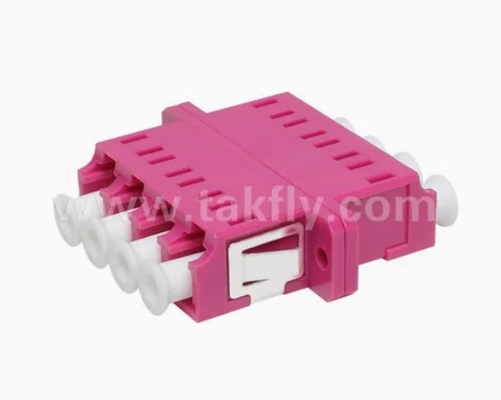 LC Quad APC Upc 4 Core Fiber Optic Adapter با فلنج ساده و دو فلکس سبک بدن از دست دادن ورودی ≤0.2dB