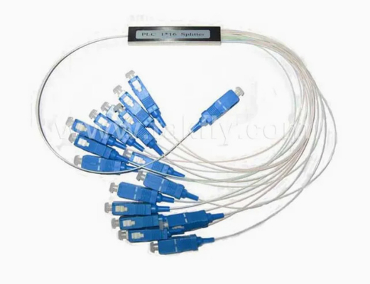 1X16 FTTX لوله فولادی کوچک فیبر نوری PLC قطر کابل تقسیم کننده 0.9mm برای برنامه های کاربردی FTTX