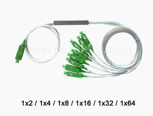 1X16 FTTX لوله فولادی کوچک فیبر نوری PLC قطر کابل تقسیم کننده 0.9mm برای برنامه های کاربردی FTTX