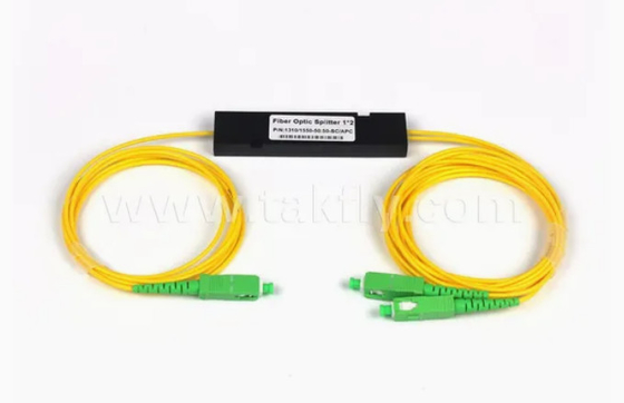 1x2 حالت تک ABS SC PLC Splitter فیبر نوری Sc APC 1 تا 2 PLC Splitter
