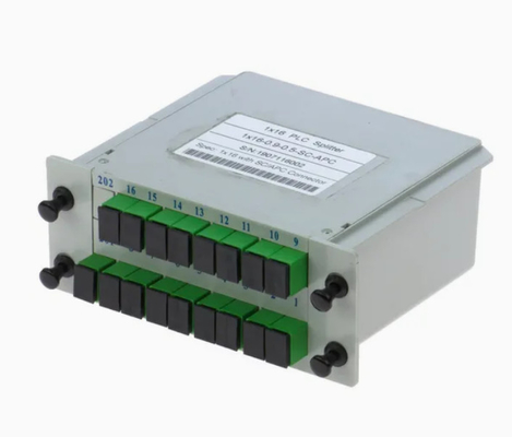 قابلیت اطمینان و ثبات بالا FTTX Gpon 1 * 16 حالت تک G657A1 فیبر کاسه نوع LGX PLC Splitter با اتصال Sc / APC