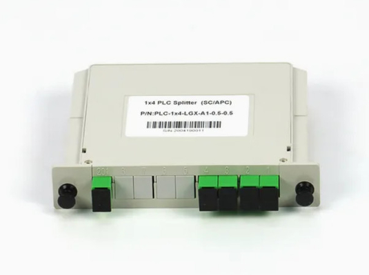 1x4 FTTX Gpon Fiber Casette نوع LGX PLC Splitter با اتصال Sc / APC قابلیت اطمینان و ثبات بالا