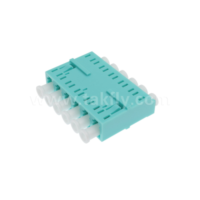 آداپتور LC/PC 6 طرفه MM OM3 آبی OM4 بنفش آبی بدون فلنج پایداری دما -40C～85C افت اضافی≤0.2dB