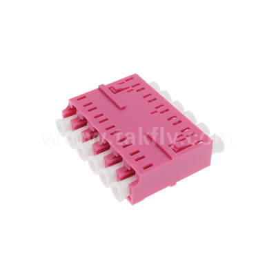 آداپتور LC/PC 6 طرفه MM OM3 آبی OM4 بنفش آبی بدون فلنج پایداری دما -40C～85C افت اضافی≤0.2dB