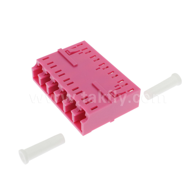 آداپتور LC/PC 6 طرفه MM OM3 آبی OM4 بنفش آبی بدون فلنج پایداری دما -40C～85C افت اضافی≤0.2dB