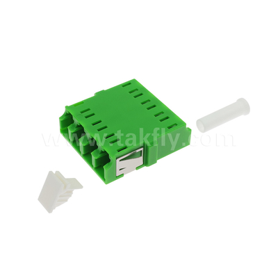 4 پورت تراکم بالا LC/APC نوع Quad آداپتور شاتر داخلی حالت تک OS2، سبز بدون فلنج برای شبکه