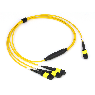 پیچکورد انعطاف پذیر فیبر نوری MPO MTP برای پیکربندی شبکه آسان 3.0mm-4.5mm جاکت جاکت دوگانه زن بدون PIN