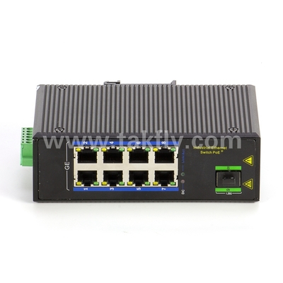 8-Port Industrial Gigabit POE Switch با نصب SFP DIN-Rail