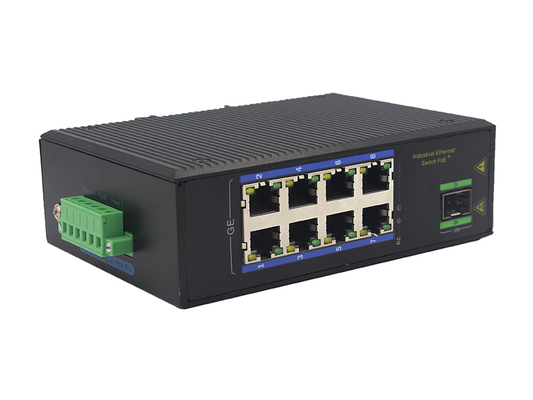 8-Port Industrial Gigabit POE Switch با نصب SFP DIN-Rail