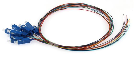 SC/UPC 0.9mm 12 رنگ فیبر نوری Pigtail LSZH/PVC 2M
