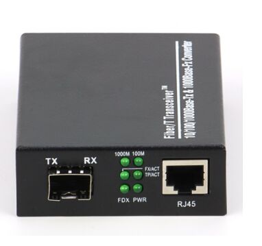 10/100/1000Base-TX to 1000Base-FX Fiber Optic Media Converter with LFP
