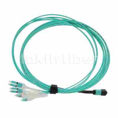 12F Fiber Optic Harness MPO-LC Uniboot MPO Breakout Patch Cable, Plenum (OFNP), 0.35dB Max.