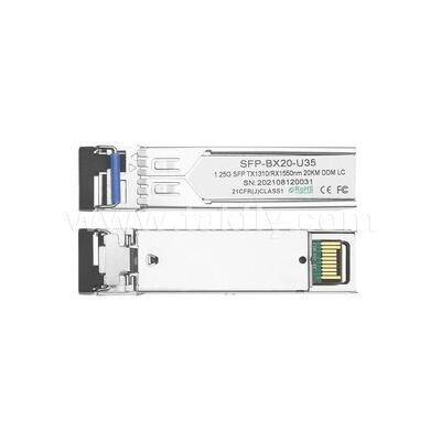 گیرنده نوری دو جهته SFP 1.25 گیگابیت بر ثانیه LC Reach Tx1310nm/Rx1550nm برای مرکز داده FTTX