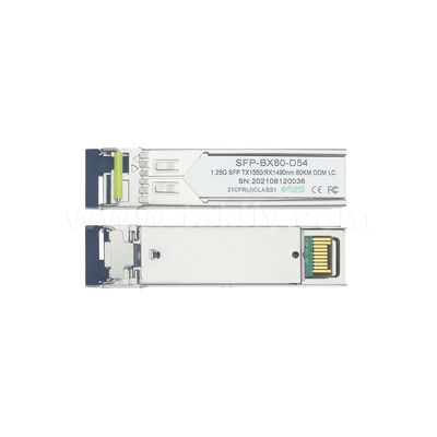 SFP 1.25gbps 80km LC Reach Tx1490nm/Rx1550nm دو جهت گیرنده نوری برای مرکز داده FTTX