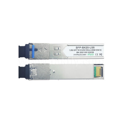 SFP 1.25Gbps 20KM SC ماژول گیرنده نوری دو طرفه برای مرکز داده AI FTTX