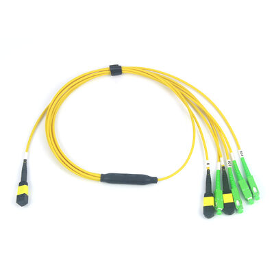 12F MPO MTP دقیق به 4x SC / APC Patch Cord با حالت فیبر 50/125um برای برنامه های FTTH Drop & Testing