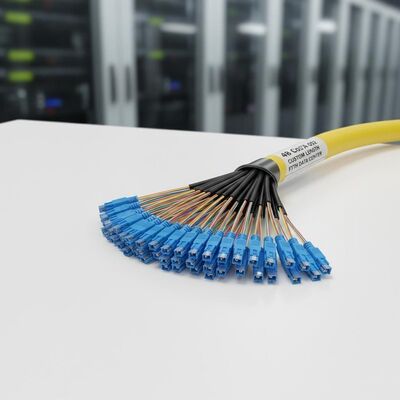 48 Cores G657A OS2 Pre-terminated Breakout Cable Fanout Pigtail with Customized Length for FTTH Data Center (کابل شکستن از قبل به پایان رسیدگی)