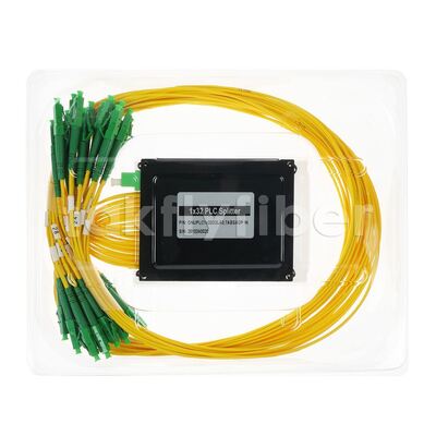 LC Adapter Input Aluminum Alloy Box Packing PLC Splitter 1x32 with LC/APC Connectors for FTTH FTTX