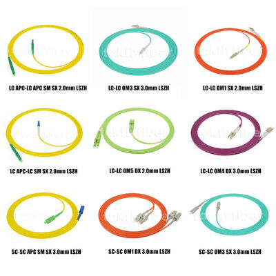 فیبر نوری Patchcord LC/Sc/FC/St Single-Mode/Multimode Upc/APC Simplex/Duplex Jumper برای مرکز داده FTTH مخابرات