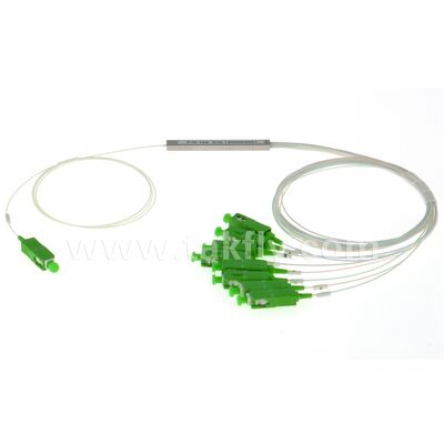فیبر نوری PLC Splitter 1 * N لوله فولادی SC APC / UPC 0.9mm برای مرکز داده های مخابرات FTTX