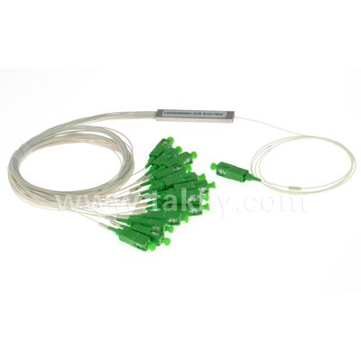 فیبر نوری PLC Splitter 1 * N لوله فولادی SC APC / UPC 0.9mm برای مرکز داده های مخابرات FTTX
