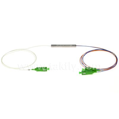فیبر نوری PLC Splitter 0.9mm خروجی های رنگی مینی لوله فولاد SC APC / UPC برای مرکز داده مخابرات FTTX