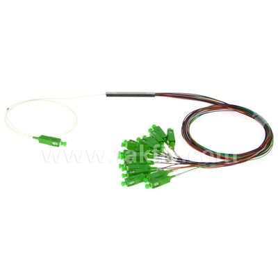فیبر نوری PLC Splitter 0.9mm خروجی های رنگی مینی لوله فولاد SC APC / UPC برای مرکز داده مخابرات FTTX