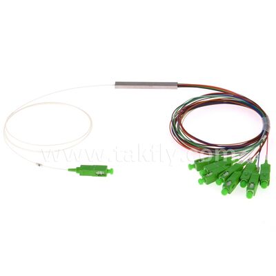 فیبر نوری PLC Splitter 0.9mm خروجی های رنگی مینی لوله فولاد SC APC / UPC برای مرکز داده مخابرات FTTX