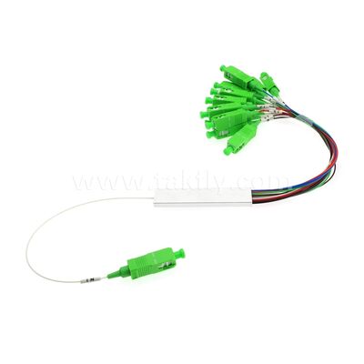 فیبر نوری PLC Splitter 0.9mm خروجی های رنگی مینی لوله فولاد SC APC / UPC برای مرکز داده مخابرات FTTX