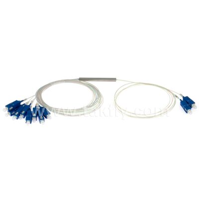 فیبر نوری PLC Splitter 2 * N لوله فولادی SC APC/UPC 0.9mm برای مرکز داده های مخابرات FTTX