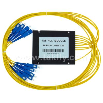 PLC Splitter ABS box 1xN SC APC/UPC فیبر نوری برای مرکز داده های Fttx Telecom