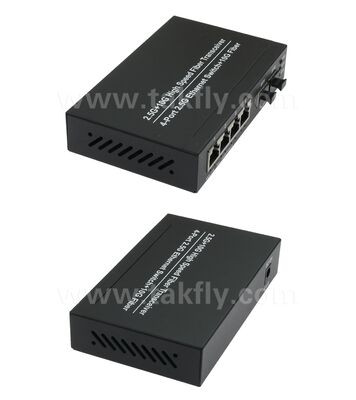 2.5G 2 پورت فیبر 4 پورت سوئیچ ایترنت مس با 10G Uplink و خانه فلزی بدون فن برای گسترش شبکه با سرعت بالا