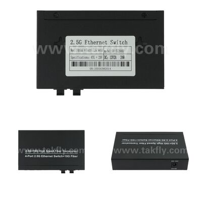 2.5G 2 پورت فیبر 4 پورت سوئیچ ایترنت مس با 10G Uplink و خانه فلزی بدون فن برای گسترش شبکه با سرعت بالا