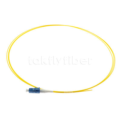 LC Simplex Single Mode Fiber Optic Pigtail 1m 2m 3m طول ها، 0.9mm بافر تنگ