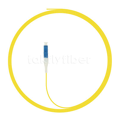 LC Simplex Single Mode Fiber Optic Pigtail 1m 2m 3m طول ها، 0.9mm بافر تنگ